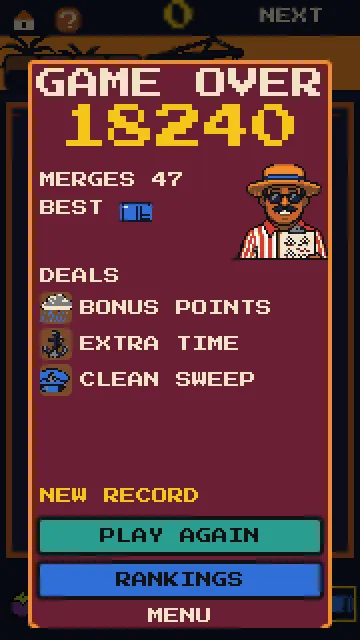 Game over screen