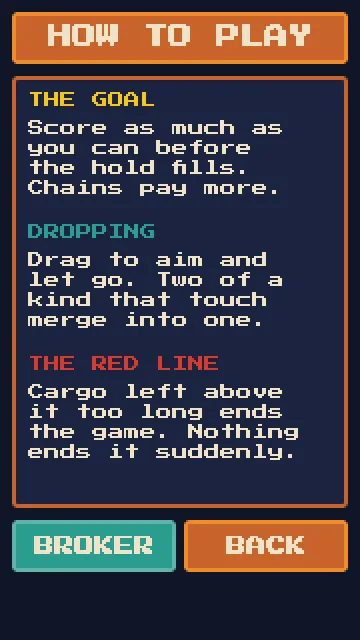 The rules screen